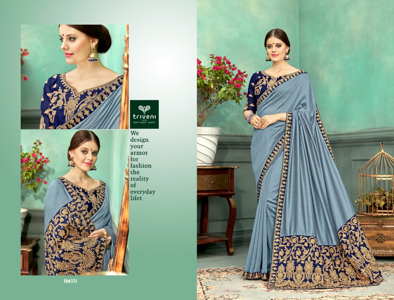 triveni farmaish colorful fancy collection of sarees at reasonable rate