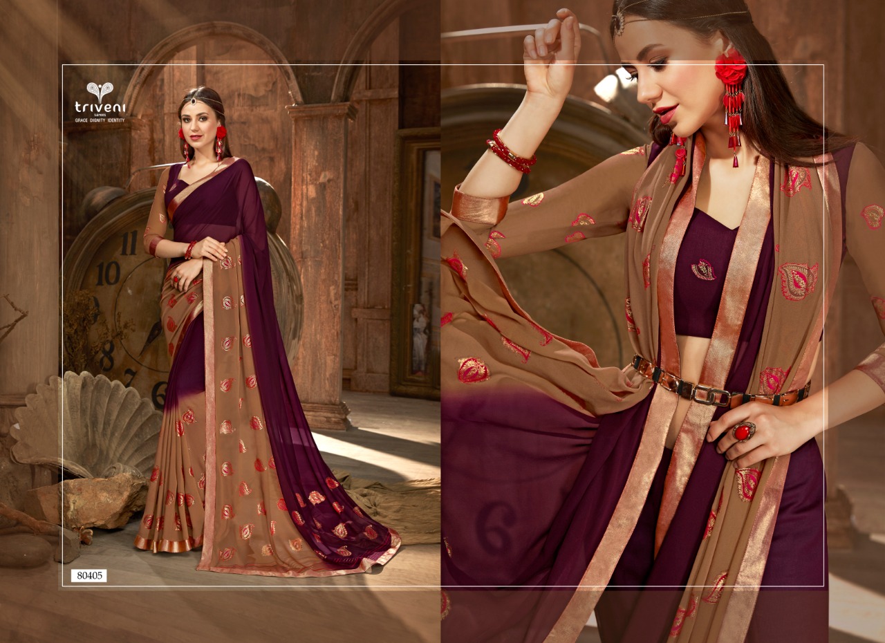 triveni flowers colorful fancy collection of sarees at reasonable rate