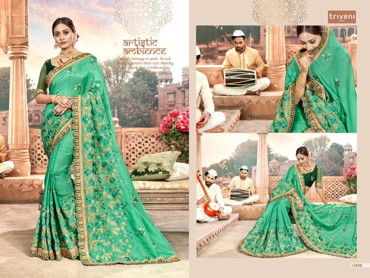 triveni new jubilee colorful beautiful collection of sarees