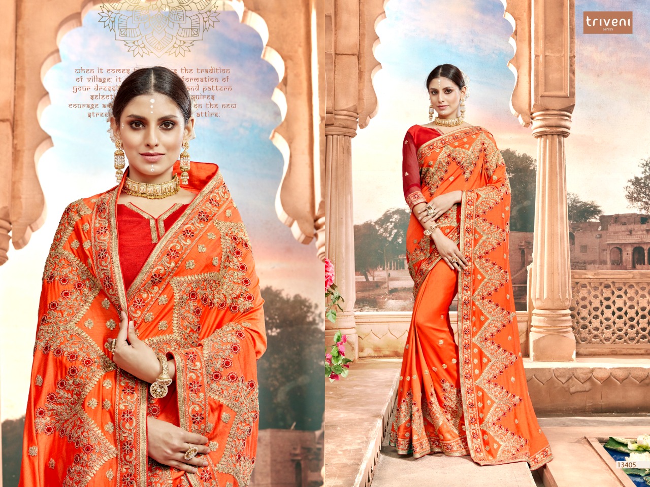 triveni new jubilee colorful beautiful collection of sarees
