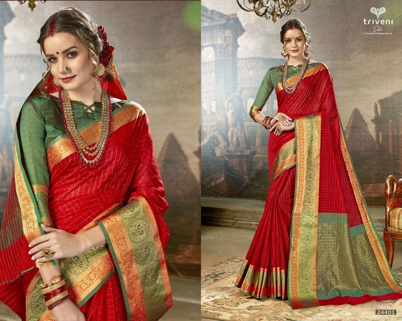 Triveni Sasya fancy colourfull sarees collection at wholesale rate
