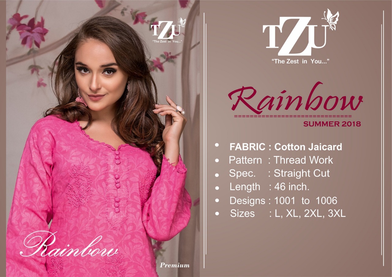 Tzu lifestyle rainbow straight cotton kurties collection