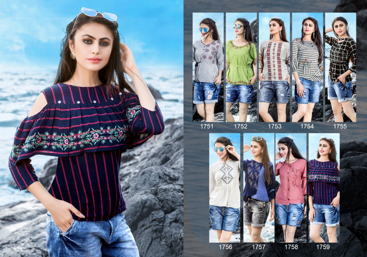Yami fashion topsy vol 4 rayon stripes short tops dealer