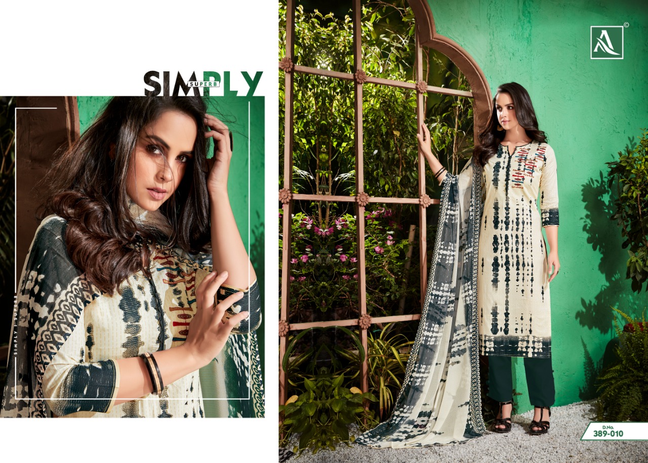 Alok suits white beauty cotton printed salwar kameez