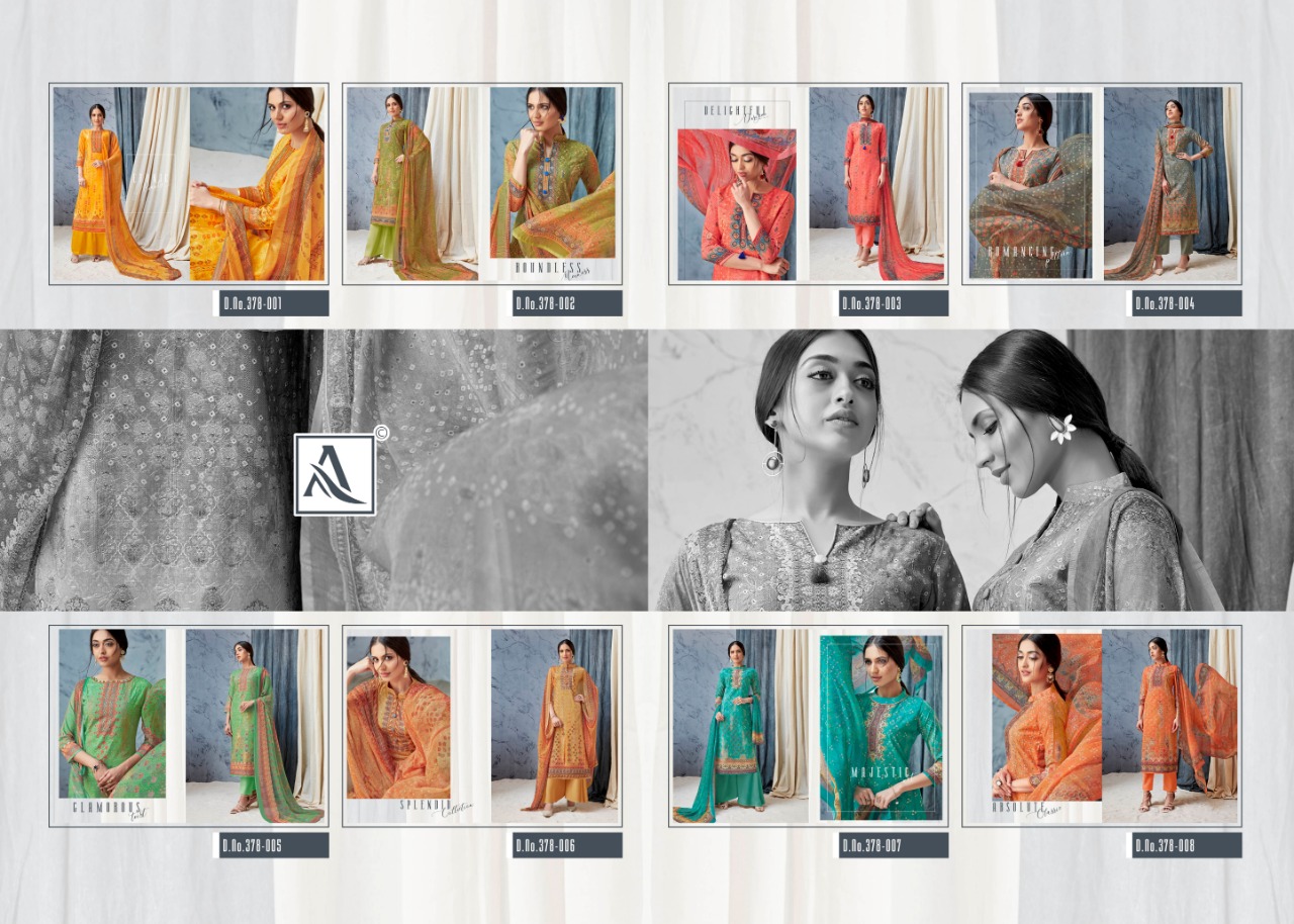 Alok suits ziva digital printed cotton salwar kameez with aari work collection