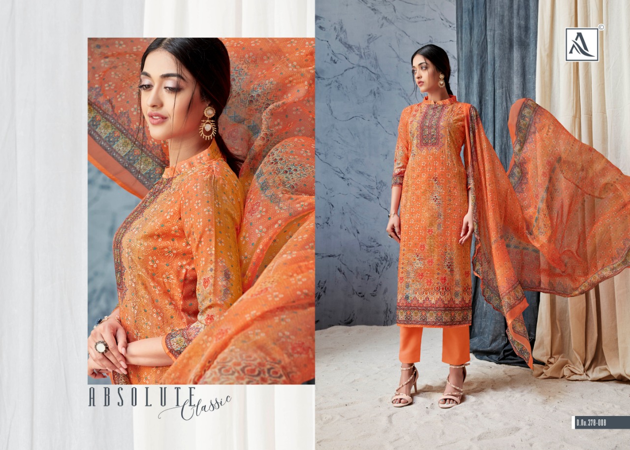 Alok suits ziva digital printed cotton salwar kameez with aari work collection