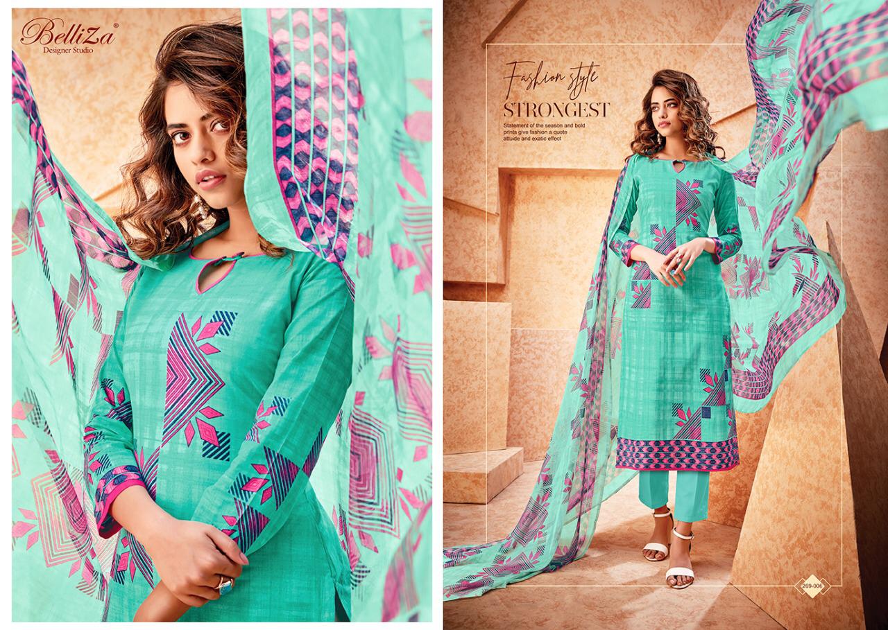 Belliza designer studio gulnaaz vol 3 digital printed cotton salwar kameez wholsaler