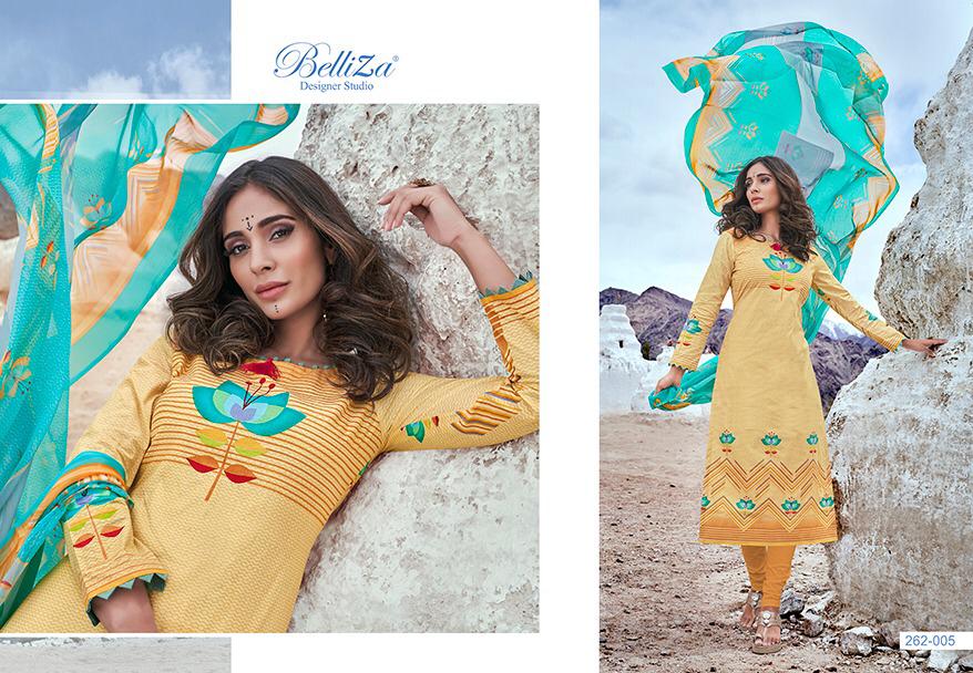 Belliza designer studio nazrana pure cotton salwar kameez collection at wholesale rate