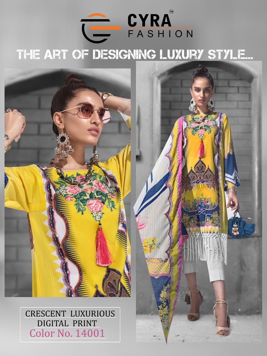 Cyara fashion Crescent luxurious digital printed cotton salwar kameez collection