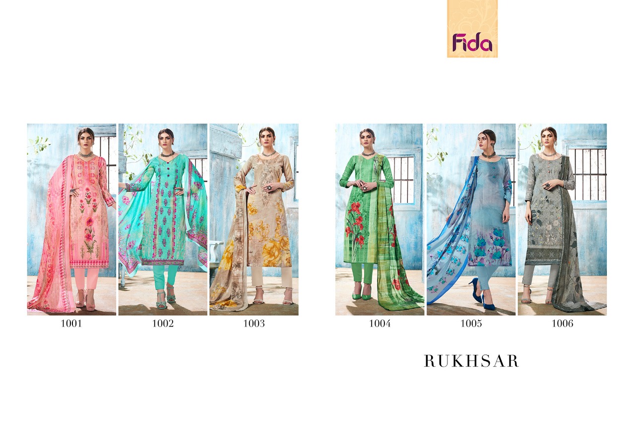 Fida international rukhsar pure cotton salwar kameez collection at wholesale rate