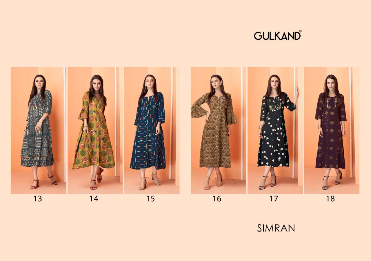Gulkand simran designer party wear cotton kurties collection