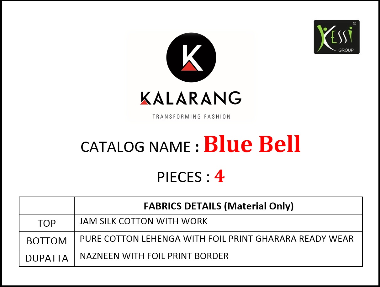 Kalarang creation bluebell cotton fancy salwar kameez collection