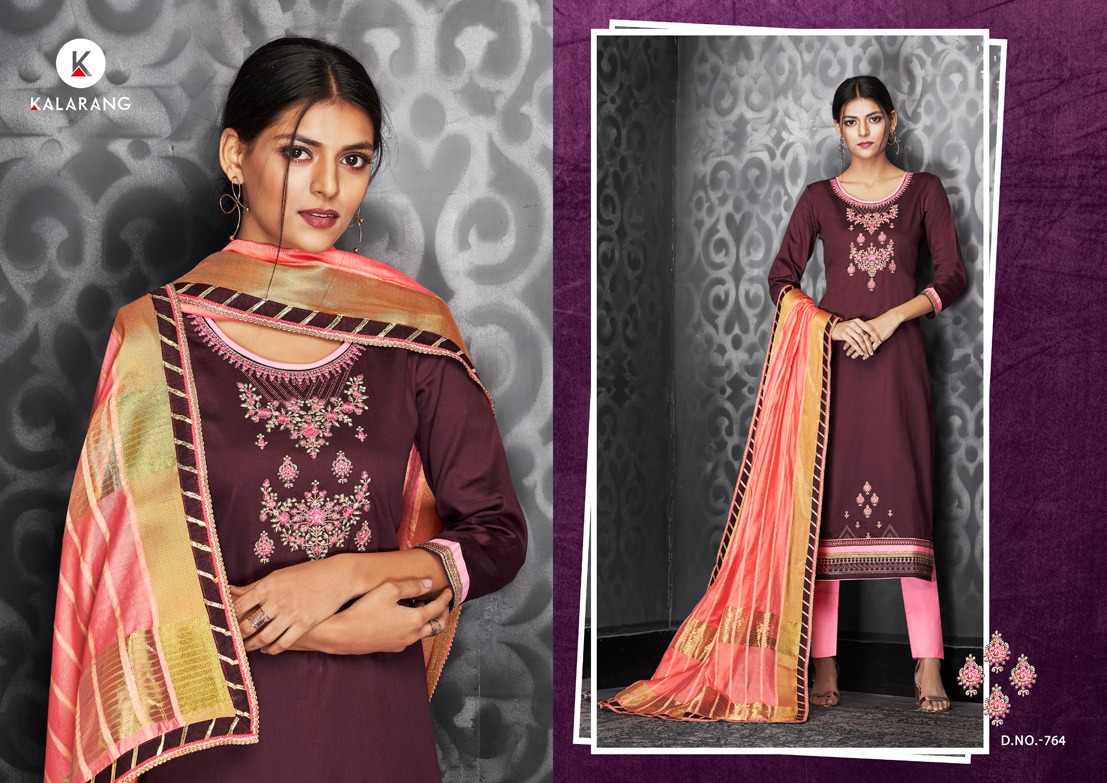 Kalarang creation jasmine vol 3 cotton embroidered salwar kameez collection