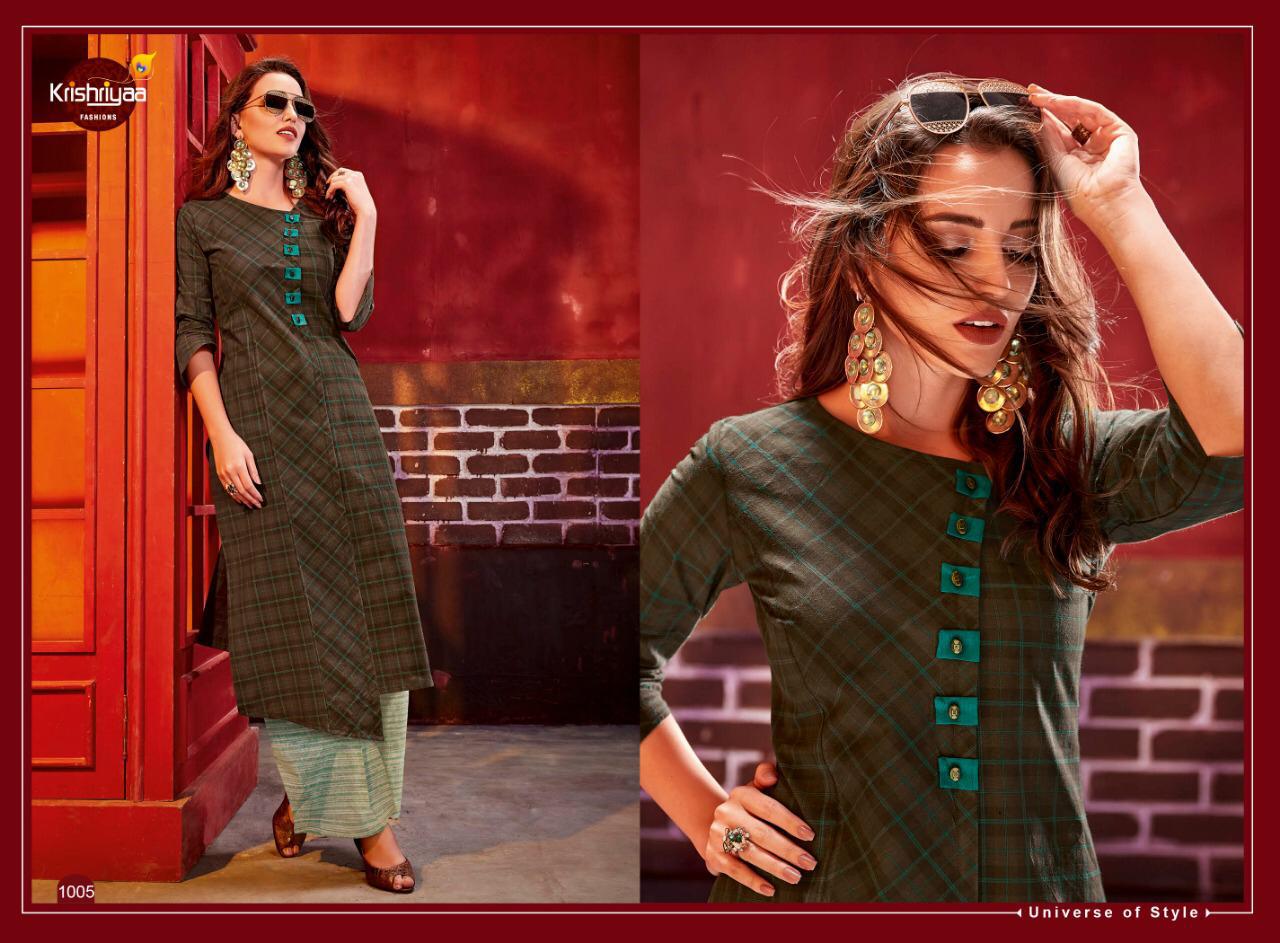 Krishriyaa dazzle vol 5 long kurti with plazzo pants collection dealer
