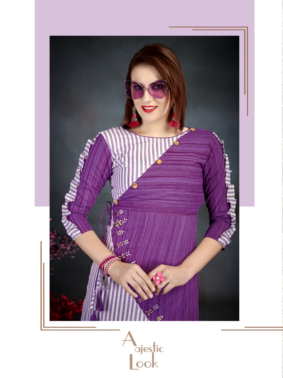 Ladyview kulfi cotton stripes kurties collection at wholesale price