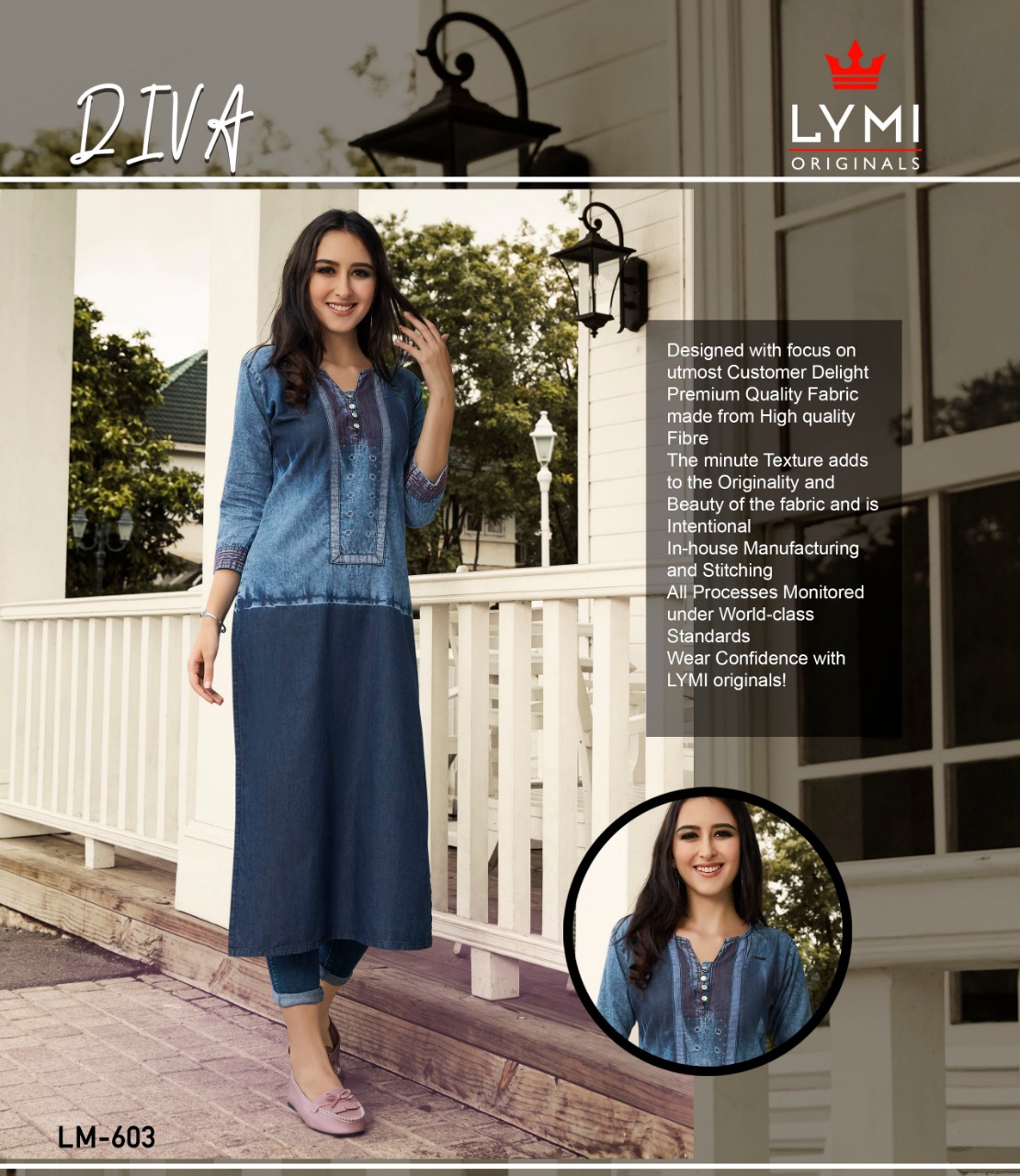 Lymi originals diva fancy denim kurties ready to wear collection