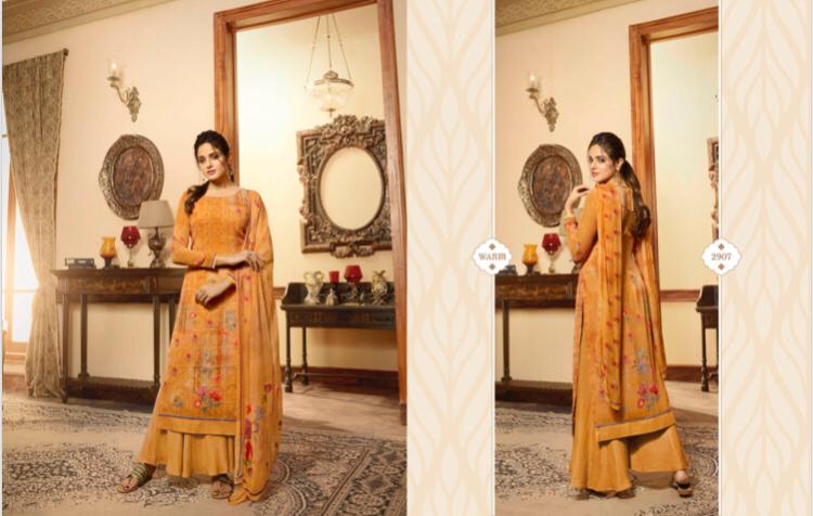 Meera trendz zisa flora gold salwar with sharara collection