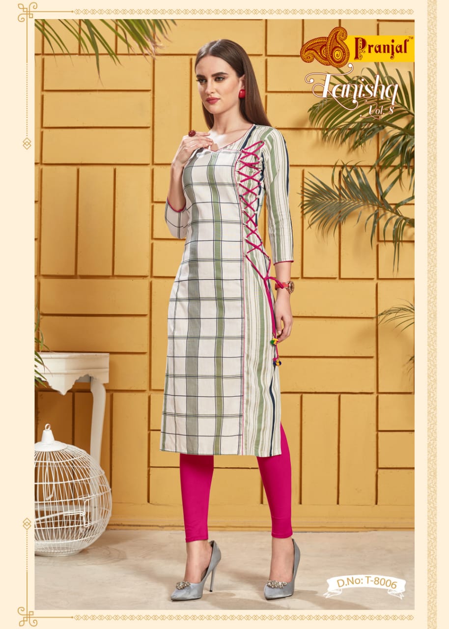 Pranjal tanishq vol 8 cotton printed latest designer kurties collection