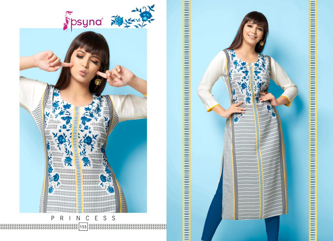 Psyna princess vol 15 rayon printed daily wear kurties collection