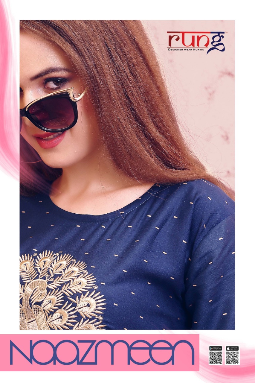 Rung naazmeen Foil printed rayon kurti with plazzo collection dealer