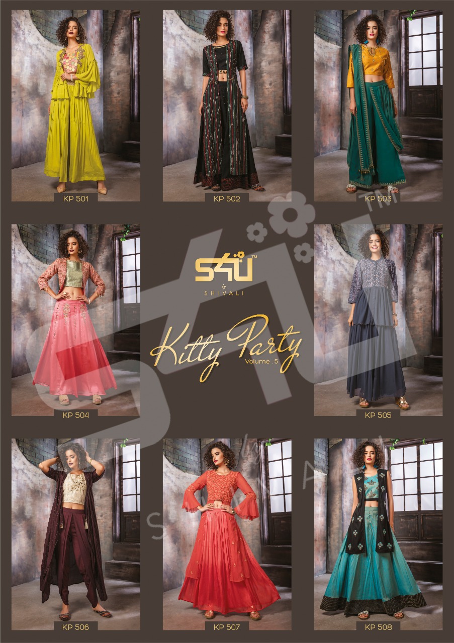 S4u by shivali kitty party vol 5 fancy party wear kurties collection at wholesale rate