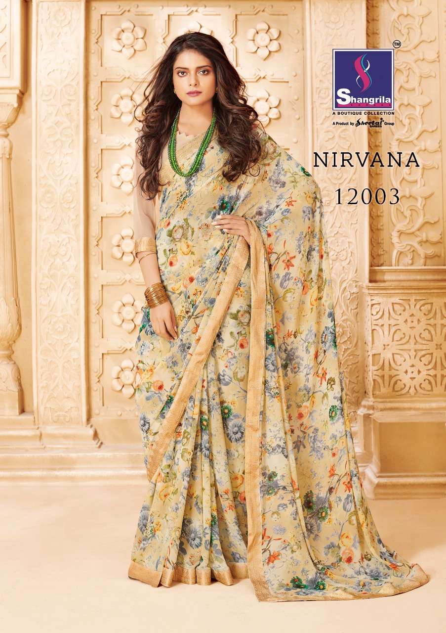 Shangrila nirvana floral printed fancy sarees collection