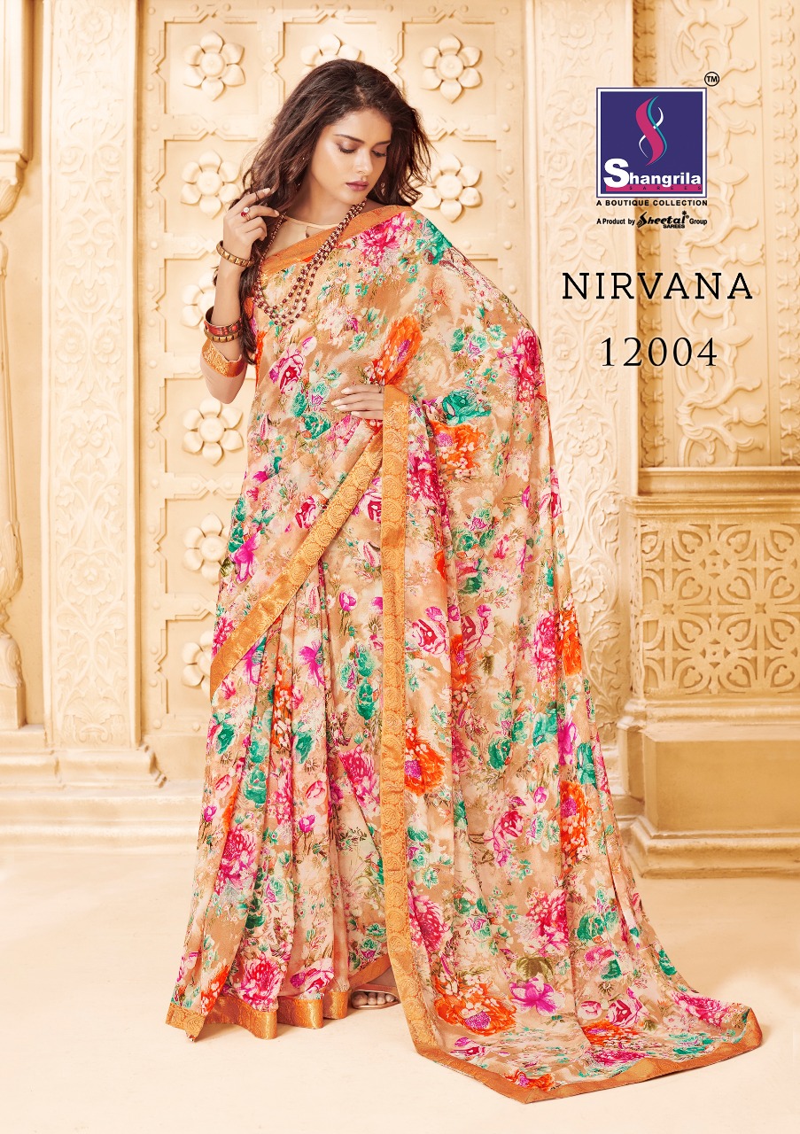 Shangrila nirvana floral printed fancy sarees collection