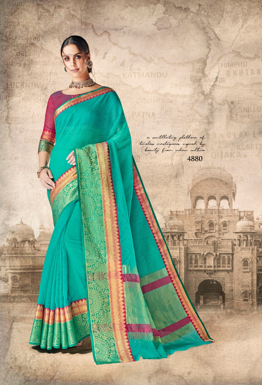 Shangrila vrinda cotton 2 printed Traditional wear sarees collection