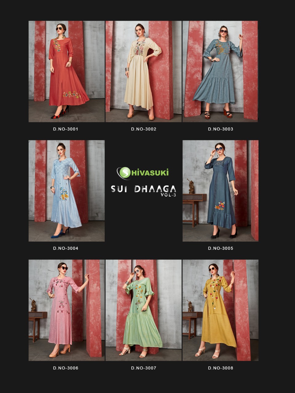 Shivasuki looks sui dhaga vol 3 rayon long gown collection