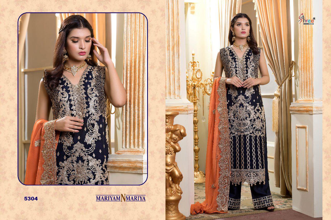 Shree fabs mariyam n Maira heavy embroidered Karachi dress Material dealer