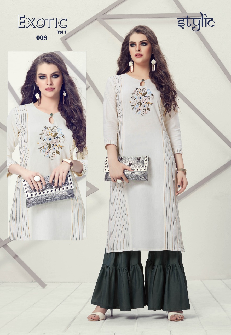 Stylic exotic vol 1 fancy kurti with plazzo collection at wholesale rate