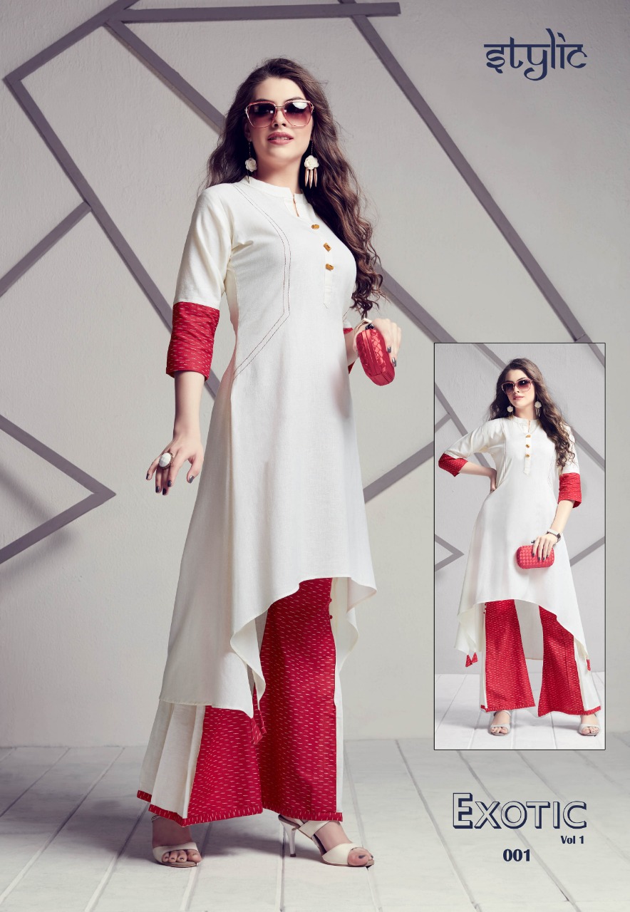 Stylic exotic vol 1 fancy kurti with plazzo collection at wholesale rate