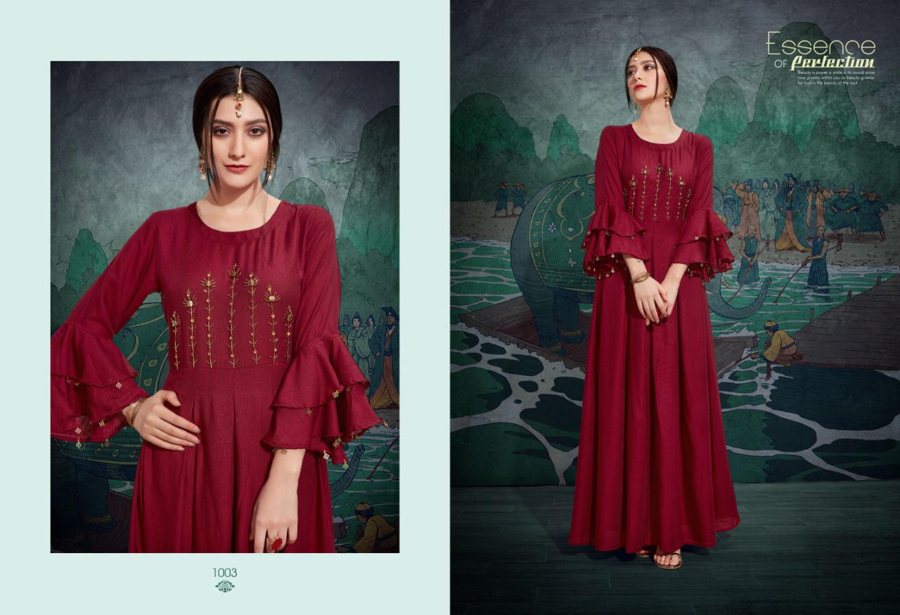 Sweety fashion salted long straight rayon gown catalog