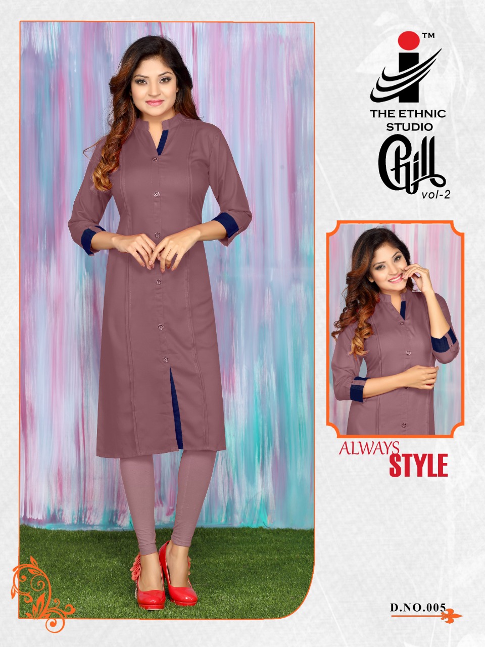 The ethnic studio chill vol 2 rayon ready to wear kurties exporter