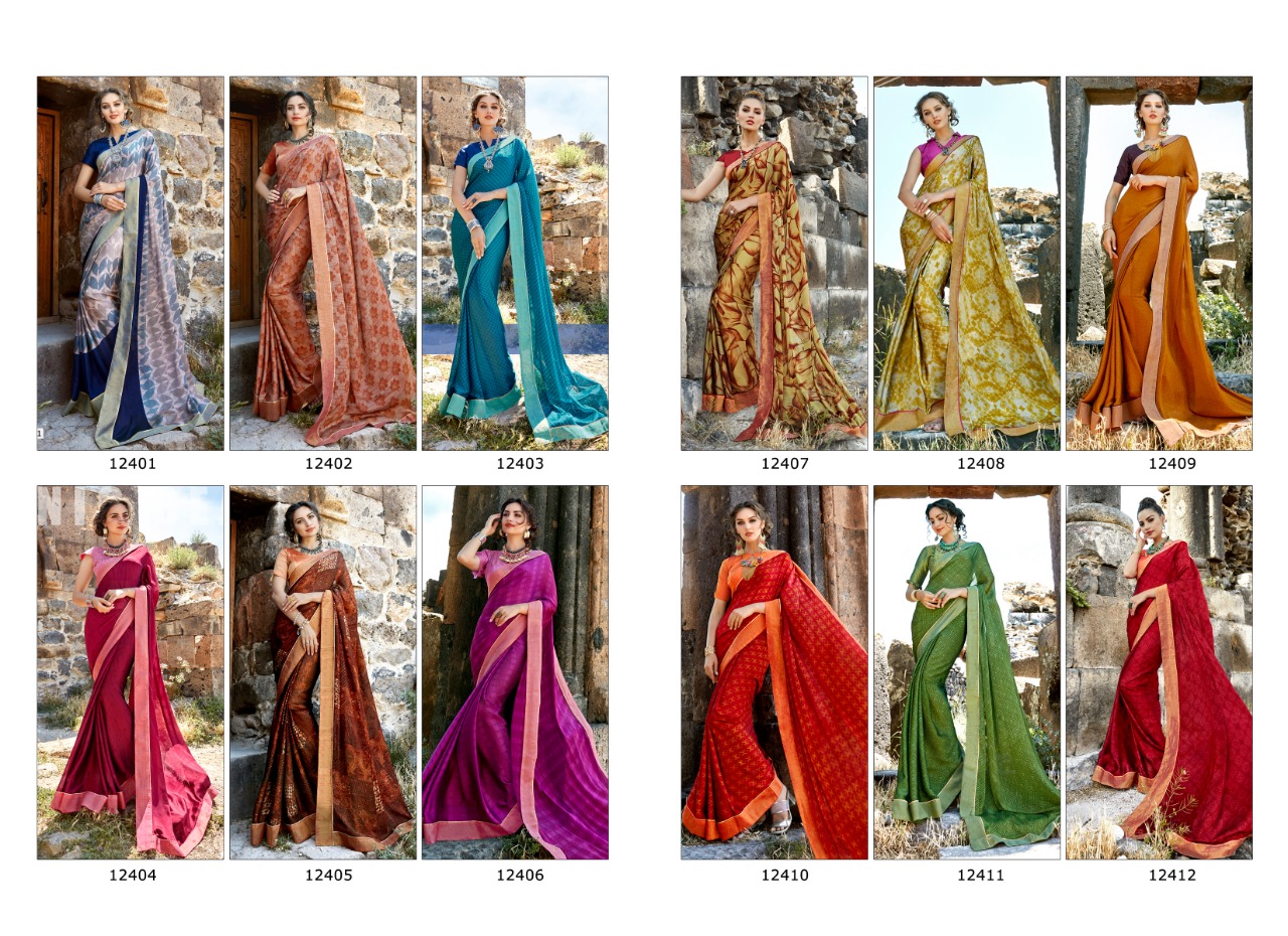 Triveni arshi fancy printed sarees designer collection