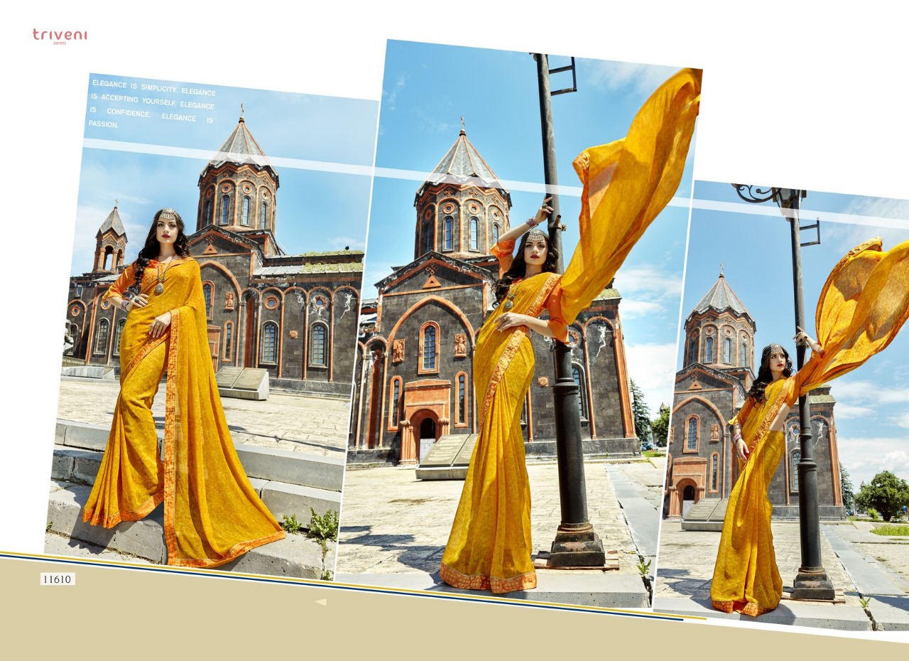 Triveni chhavi beautiful designer indian sarees collection at wholesale rate online dealer