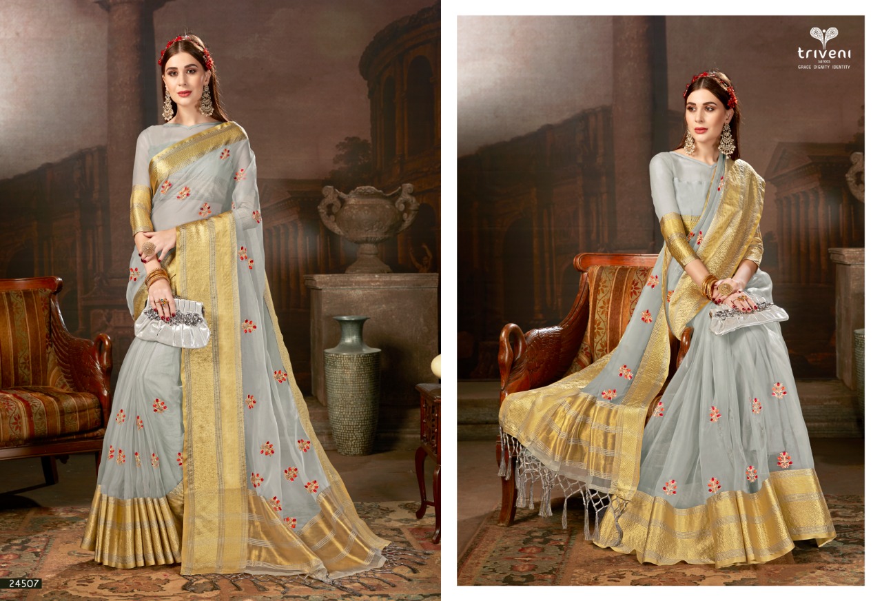 Triveni Dayaneeta colourful sarees collection at wholesale rate