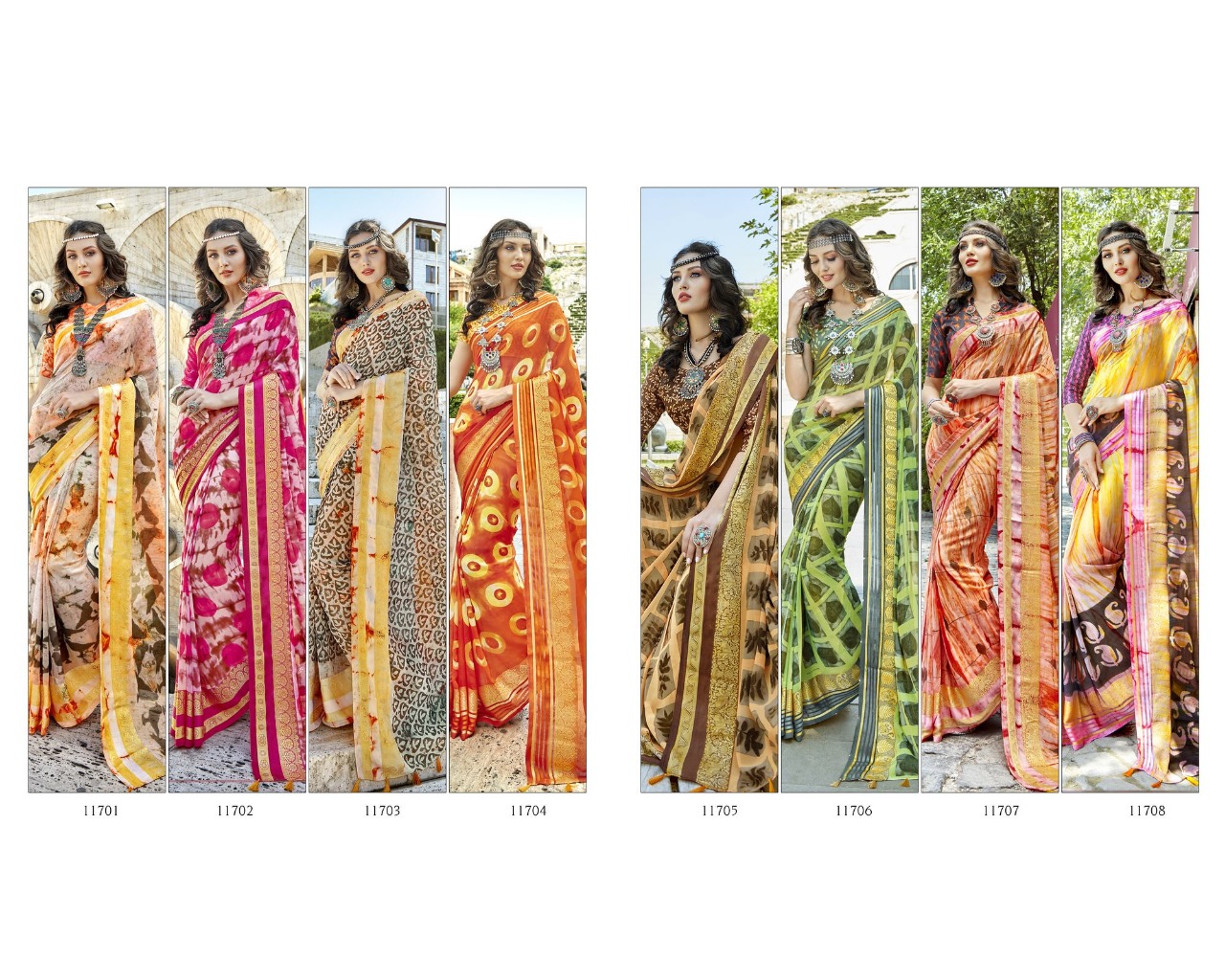 Triveni pranjal occasional wear sarees wholesale supplier
