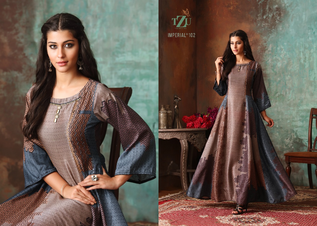 Tzu lifestyle imperial long silk gown collection at wholesale rate
