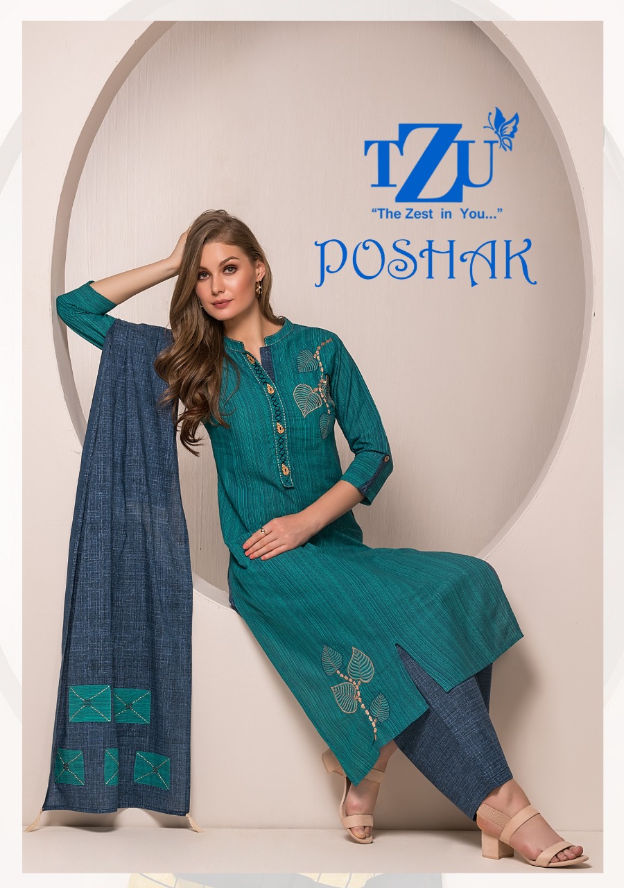 Tzu lifestyle poshak embroidered cotton kurties at best rate