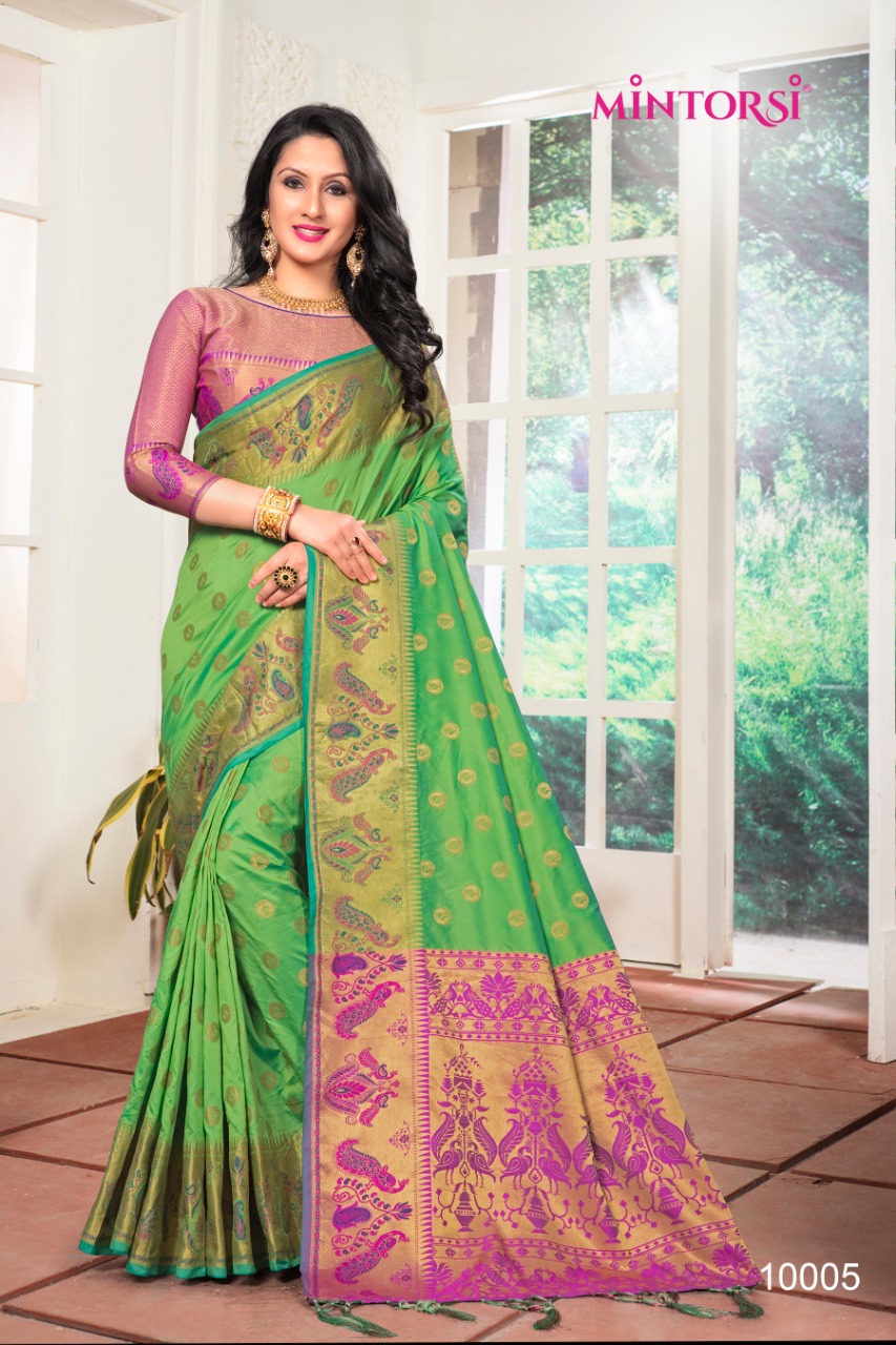 Varsiddhi mintorsi banarasi silk Occasional wear sarees catalog