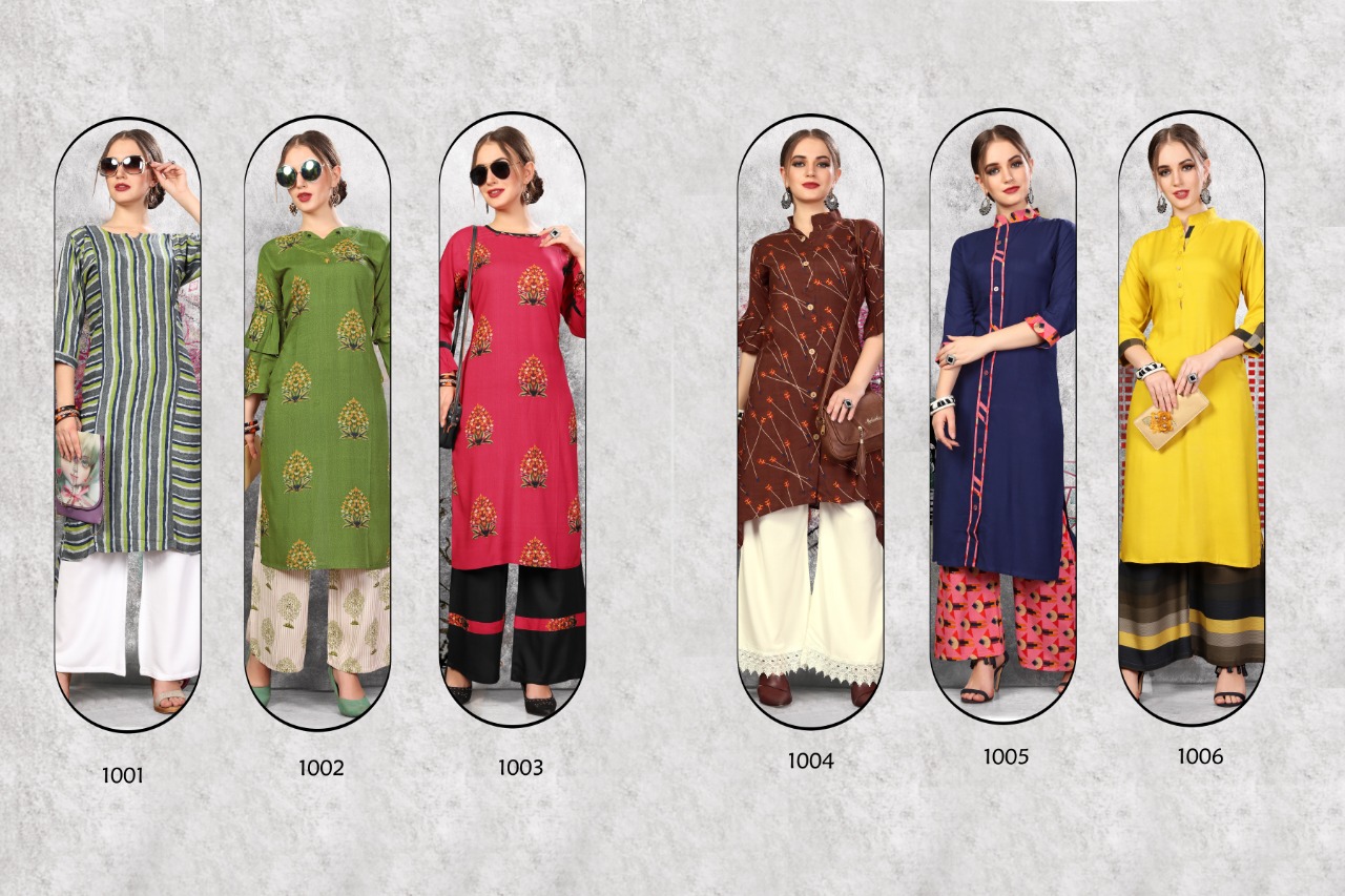 Veefab india lakhi designer kurti plazzo collection