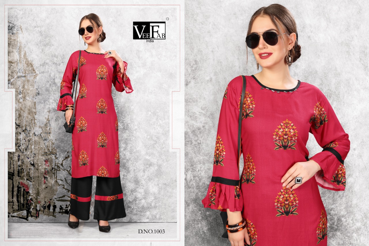 Veefab india lakhi designer kurti plazzo collection