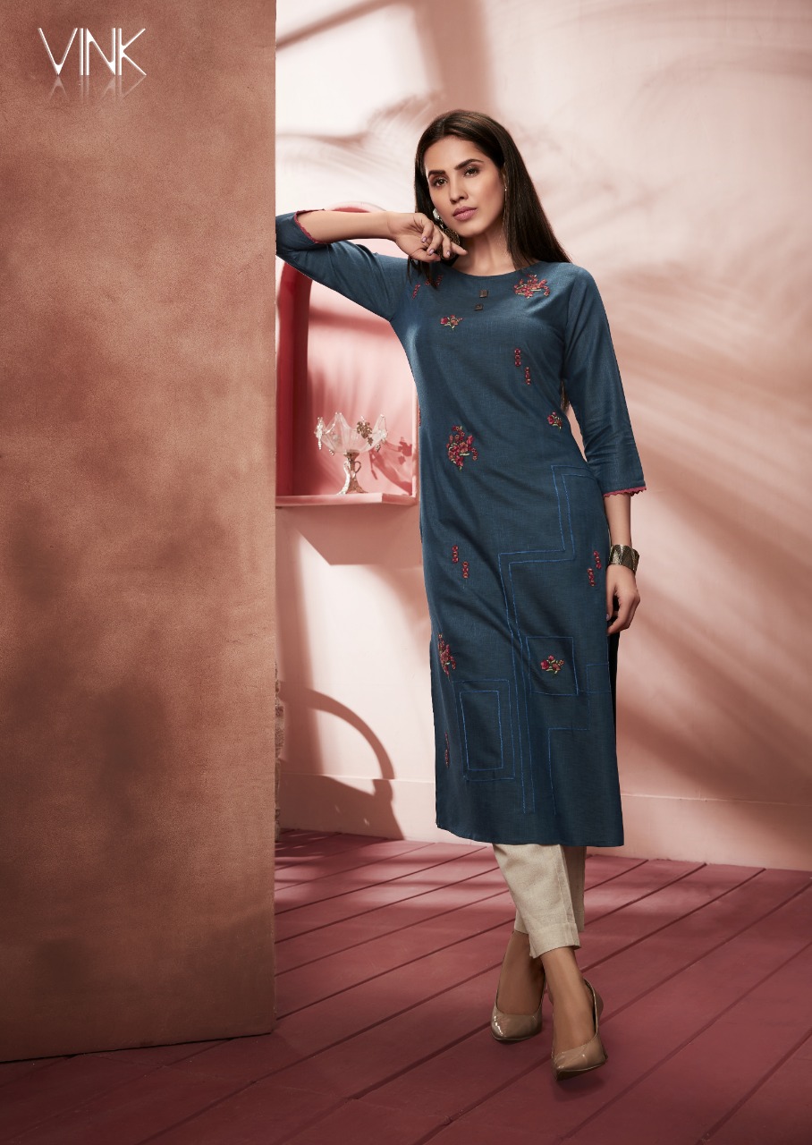 Vink venice vol 5 embroidered party wear kurties collection at wholesale rate