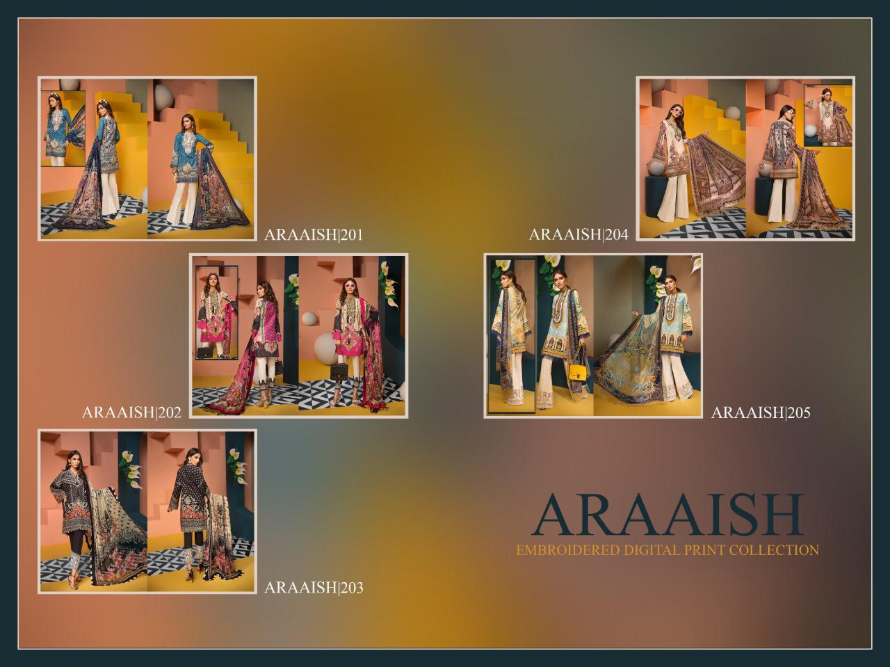 Araaish Vol 2 Digital Printed Lawn Salwar Suits Material