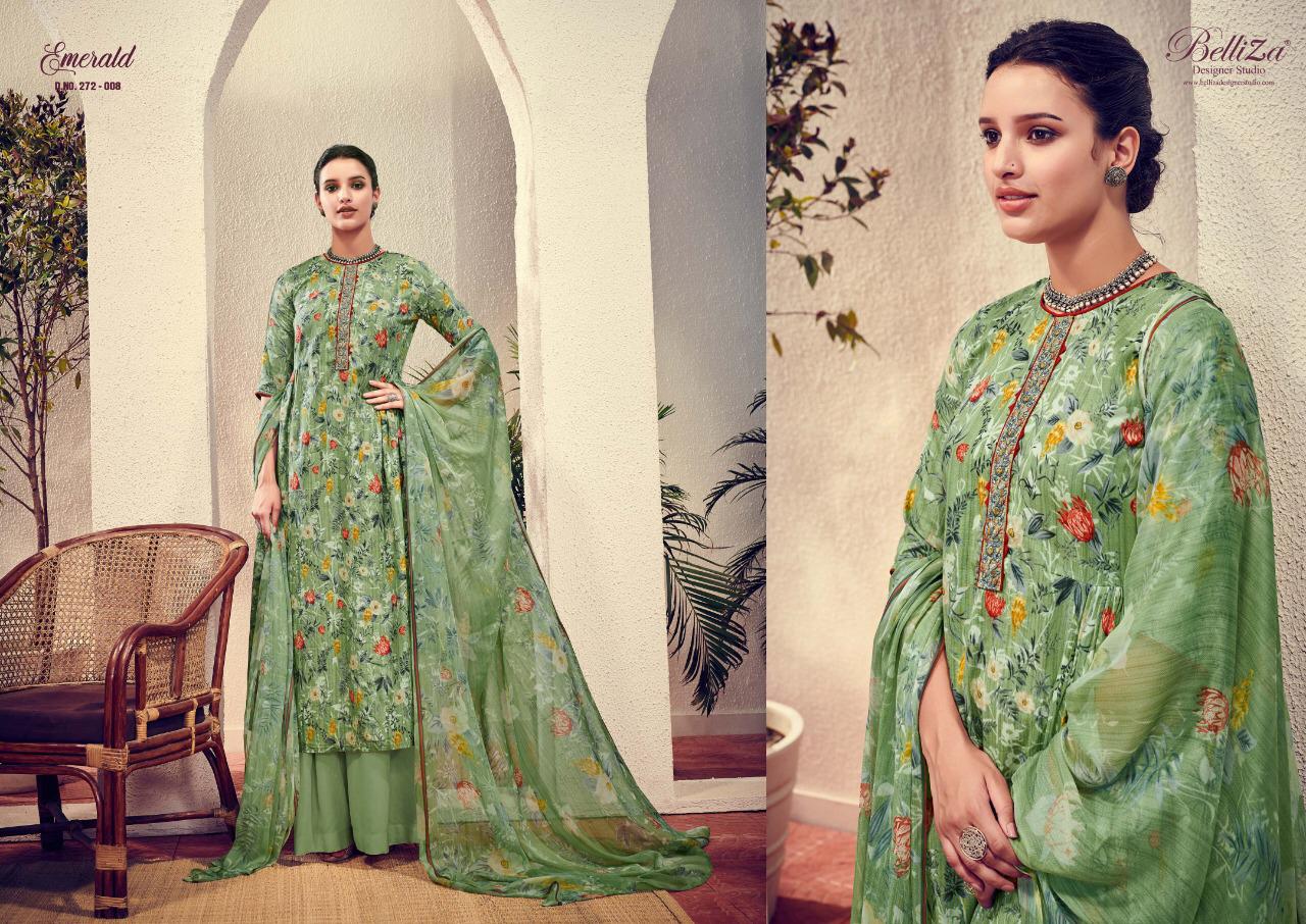 Belliza designer studio emerald digital printed cotton salwar kameez collection