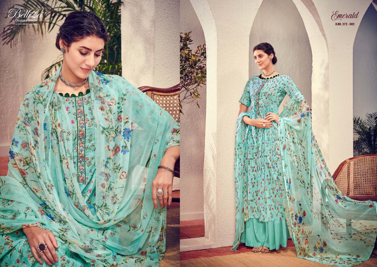 Belliza designer studio emerald digital printed cotton salwar kameez collection