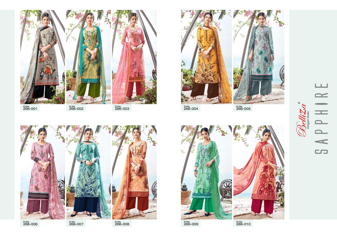Belliza designer studio sapphire pure cotton printed salwar kameez collection