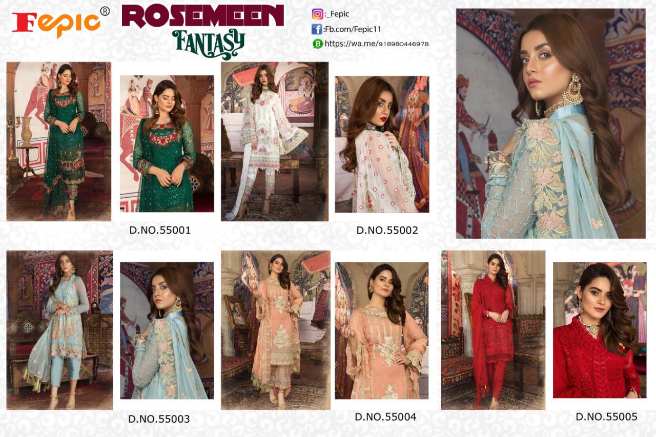 Fepic rosemeen fantasy heavy embroidered pakistani dress Material exporter