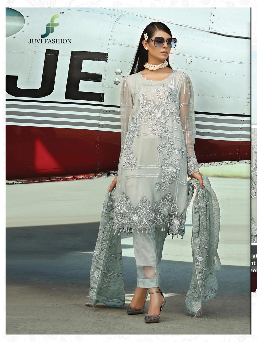 Juvi fashion iznik royal luxury Collection karachi embroidered dress Material
